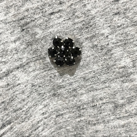 MOS MOSH Women’s Heathered Gray Embellished V-Neck Margaret Tee - Picture 4 of 7